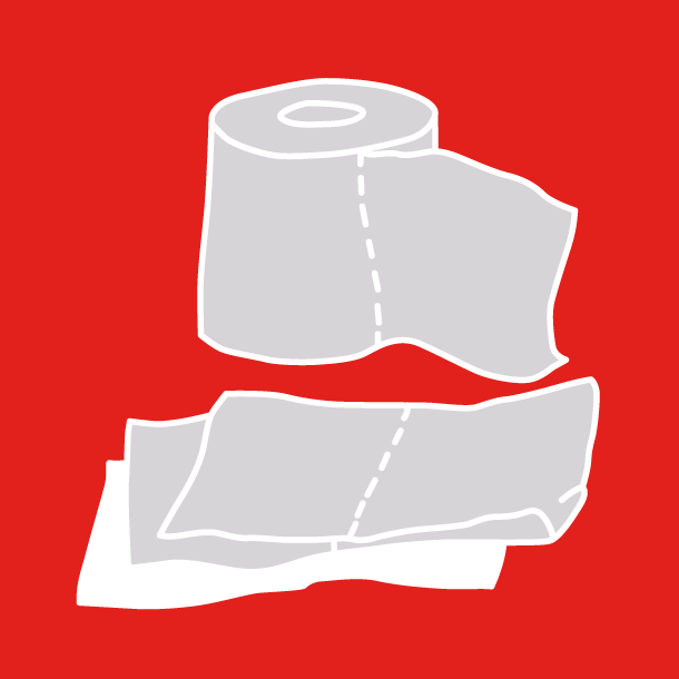 Imagen de papel higiénico sobre un fondo azul - Saba